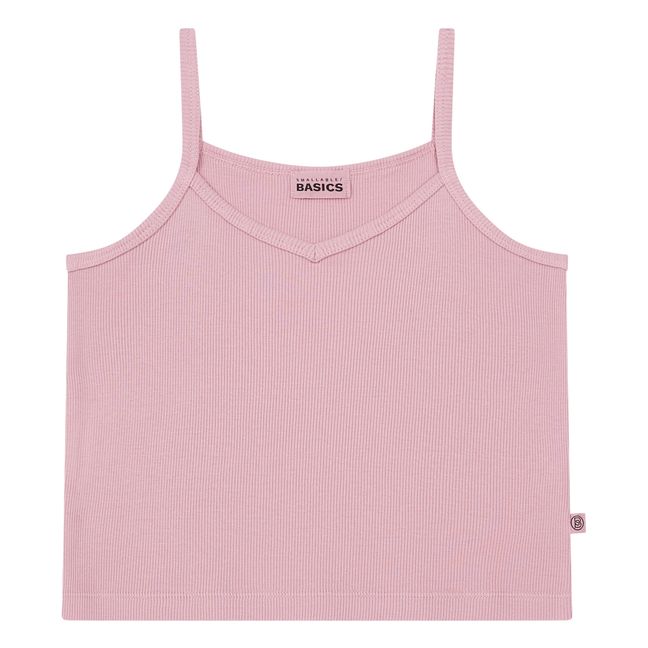 Ribbed Organic Cotton Tank Top Dusty Pink