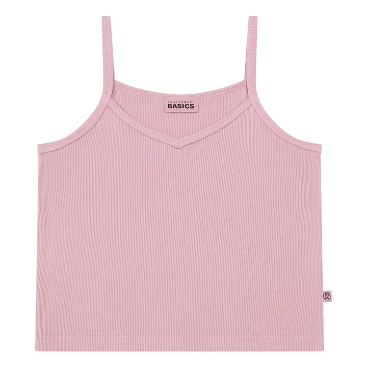 Ribbed Organic Cotton Tank Top Dusty Pink- Product image n°2
