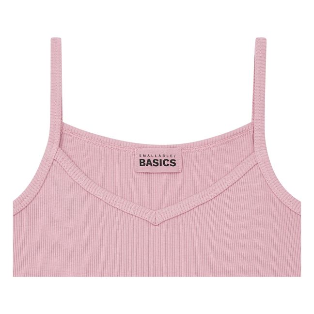 Ribbed Organic Cotton Tank Top | Rosa antico