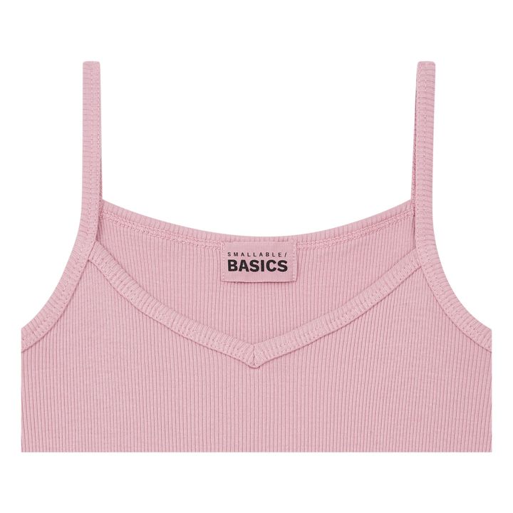 Ribbed Organic Cotton Tank Top Dusty Pink- Product image n°3