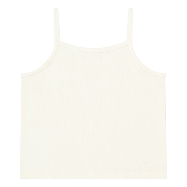 Camiseta de tirantes acanalada Algodón orgánico | Blanco Roto