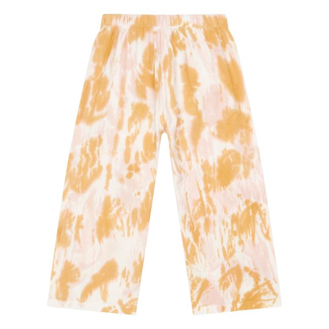 Wide-Legged Organic Cotton Pyjama Trousers | Tie&dye Dusty pink