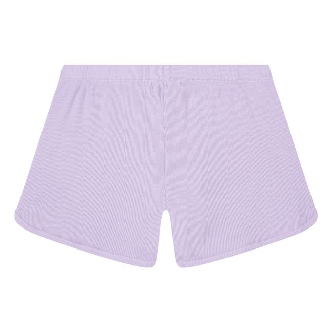 Ribbed Organic Cotton Shorts | Lilac
