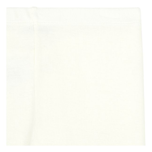 Legging de algodón orgánico acanalado | Blanco Roto