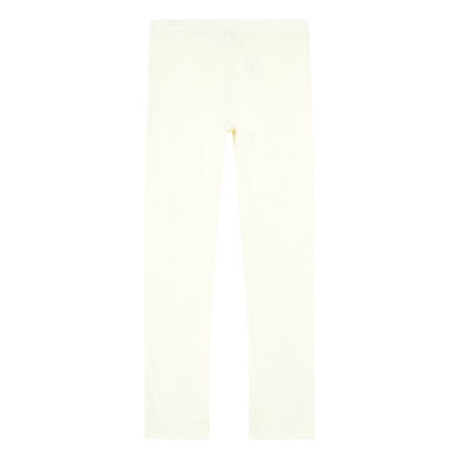 Legging de algodón orgánico acanalado | Blanco Roto