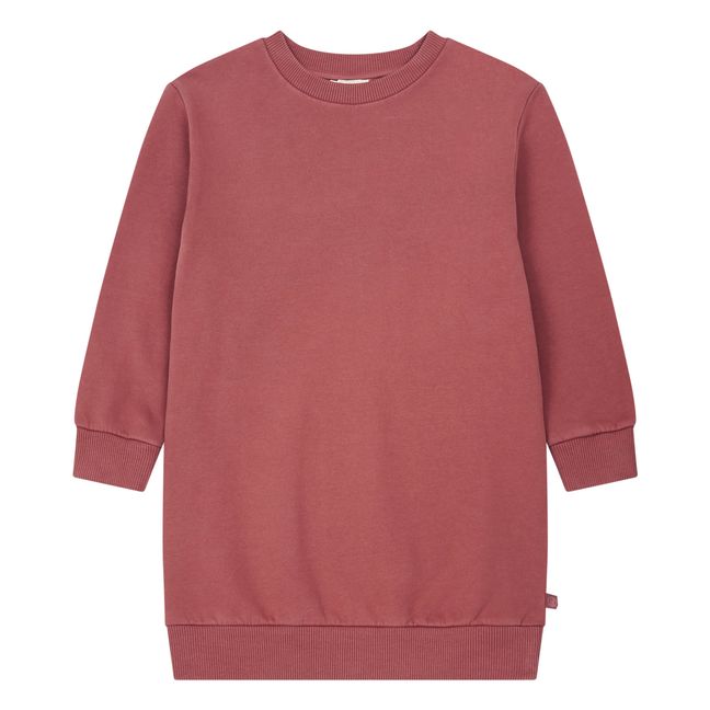 Organic Cotton Sweatshirt Dress Rosso mattone