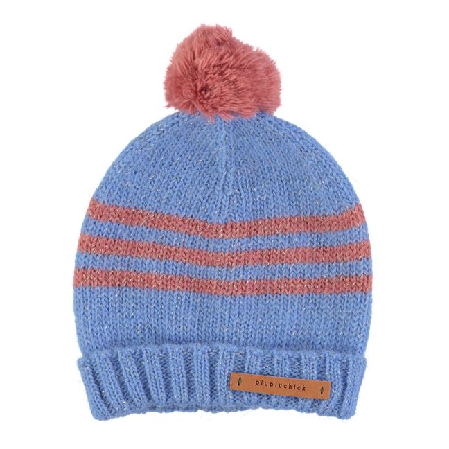 Striped Beanie | Coral