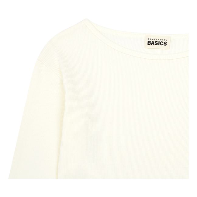 Ribbed Organic Cotton T-shirt | Off white