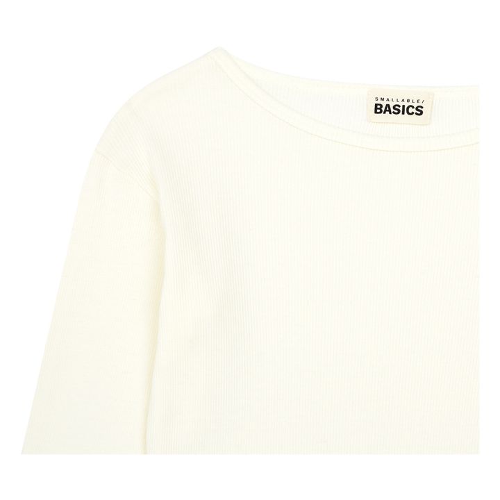 Ribbed Organic Cotton T-shirt Off white- Product image n°1