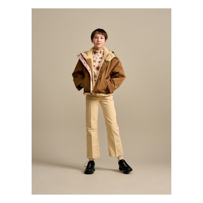 Hollow Fleece-Lined Jacket | Camel
