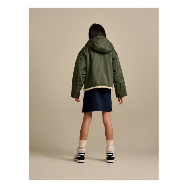 Hollow Fleece-Lined Jacket Verde militare