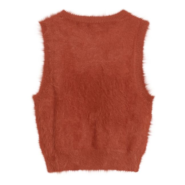 Dwesse Angora Vest Rosso mattone