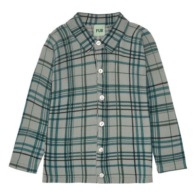 Merino Wool Checked Shirt | Grey