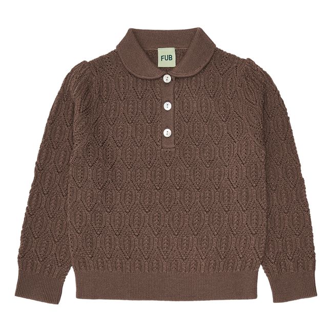 Merino Wool Peter Pan Collar Jumper | Braun