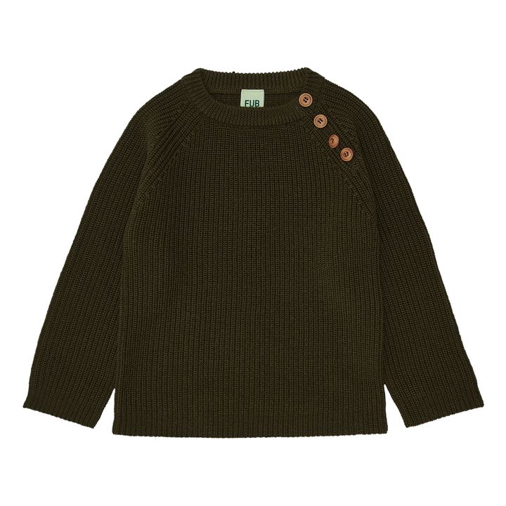 Merino Wool Button Jumper | Khaki- Product image n°0