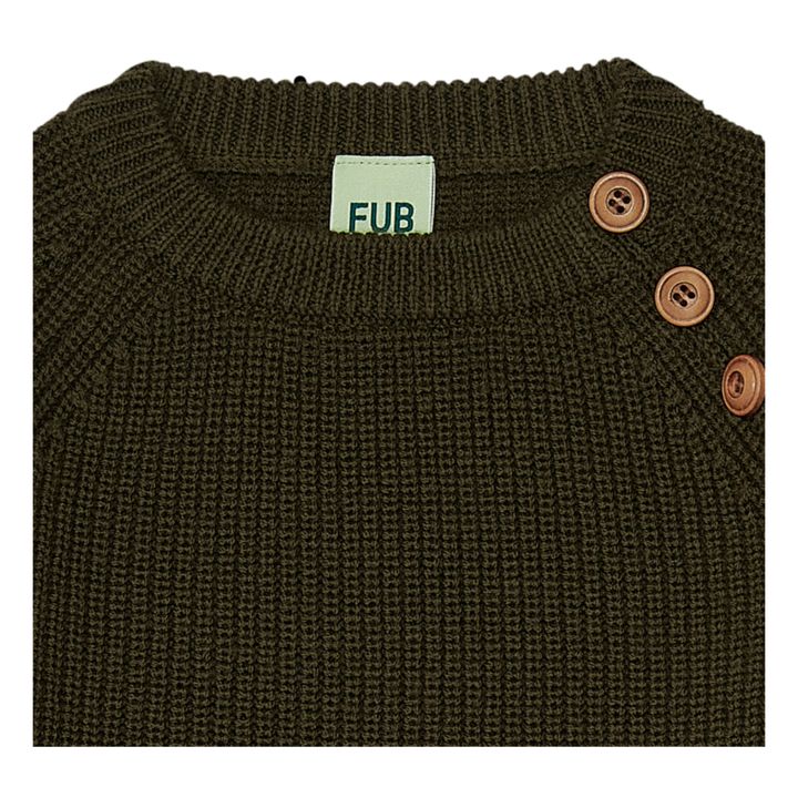 Merino Wool Button Jumper | Khaki- Product image n°1