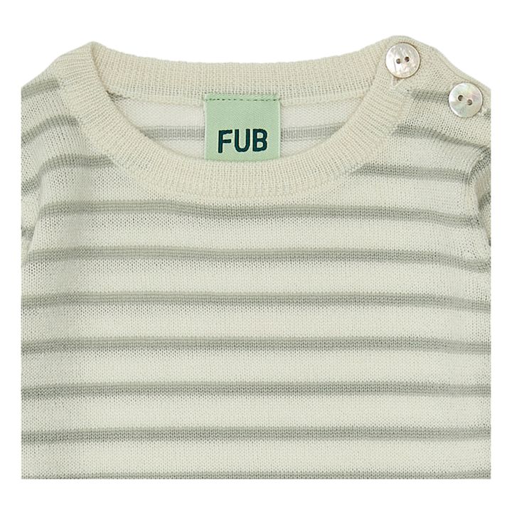 Merino Wool Striped Baby Bodysuit | Verde- Imagen del producto n°1