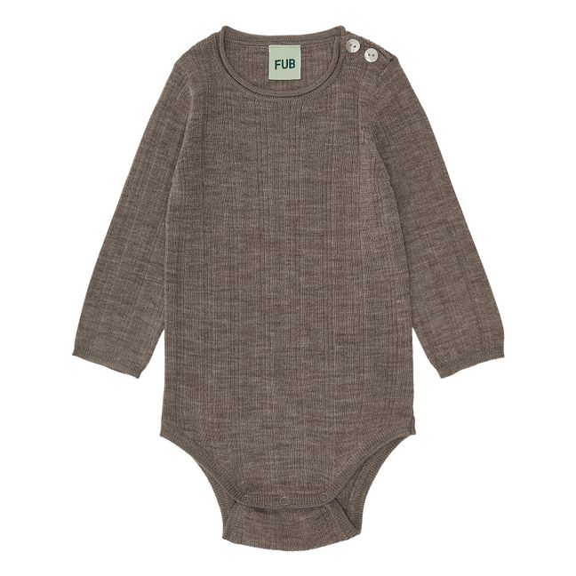 Merino Wool Ribbed Baby Bodysuit | Topo