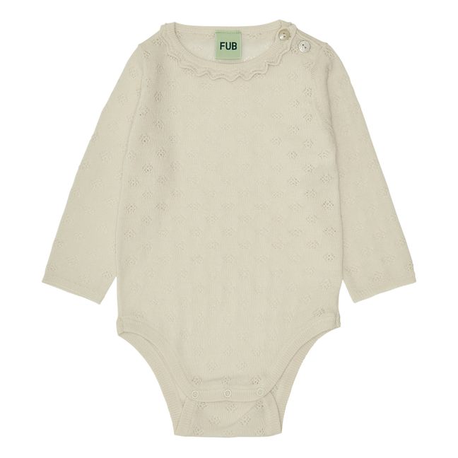 Merino Wool Pointelle Baby Bodysuit | Crudo