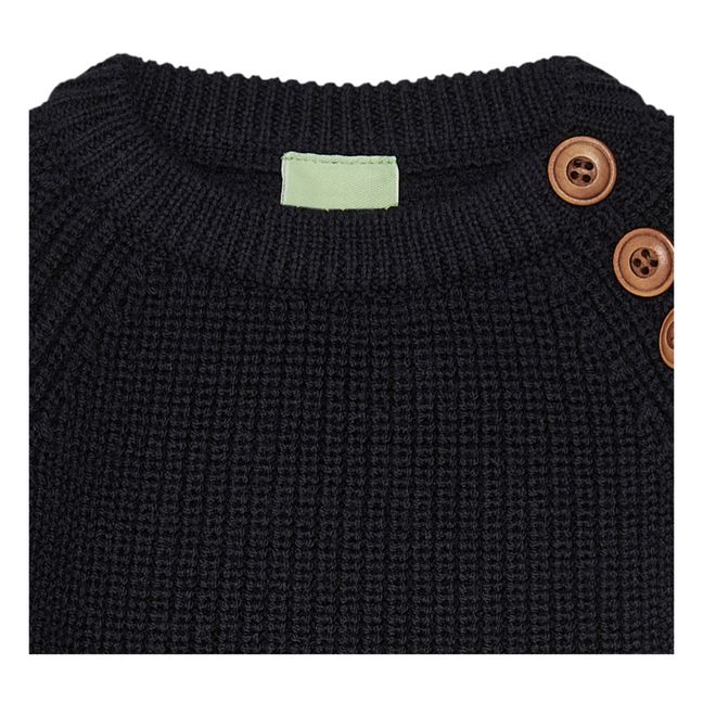 Merino Wool Button-Up Jumper | Azul Marino