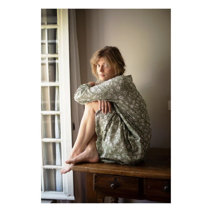 Victor Long Floral Nightgown | Verde- Imagen del producto n°2