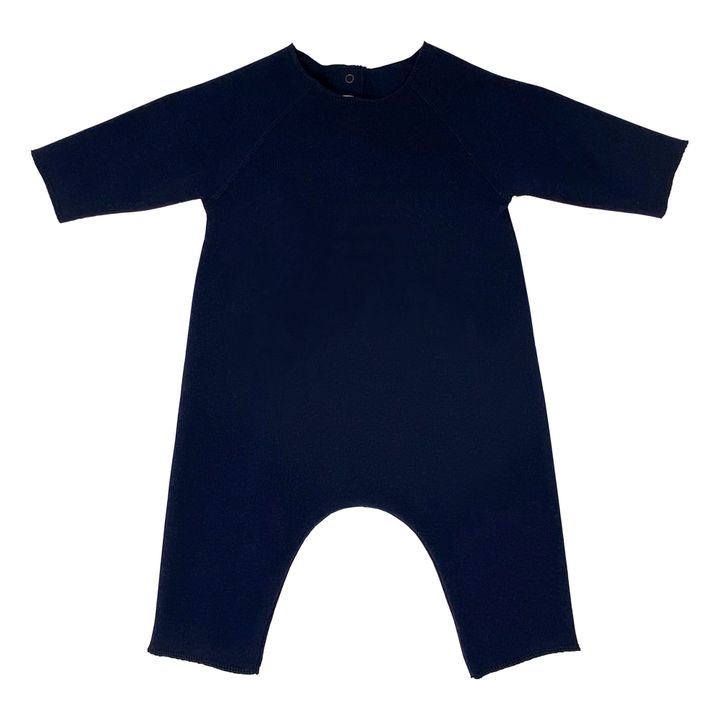 Knit Jumpsuit | Navy blue- Product image n°0