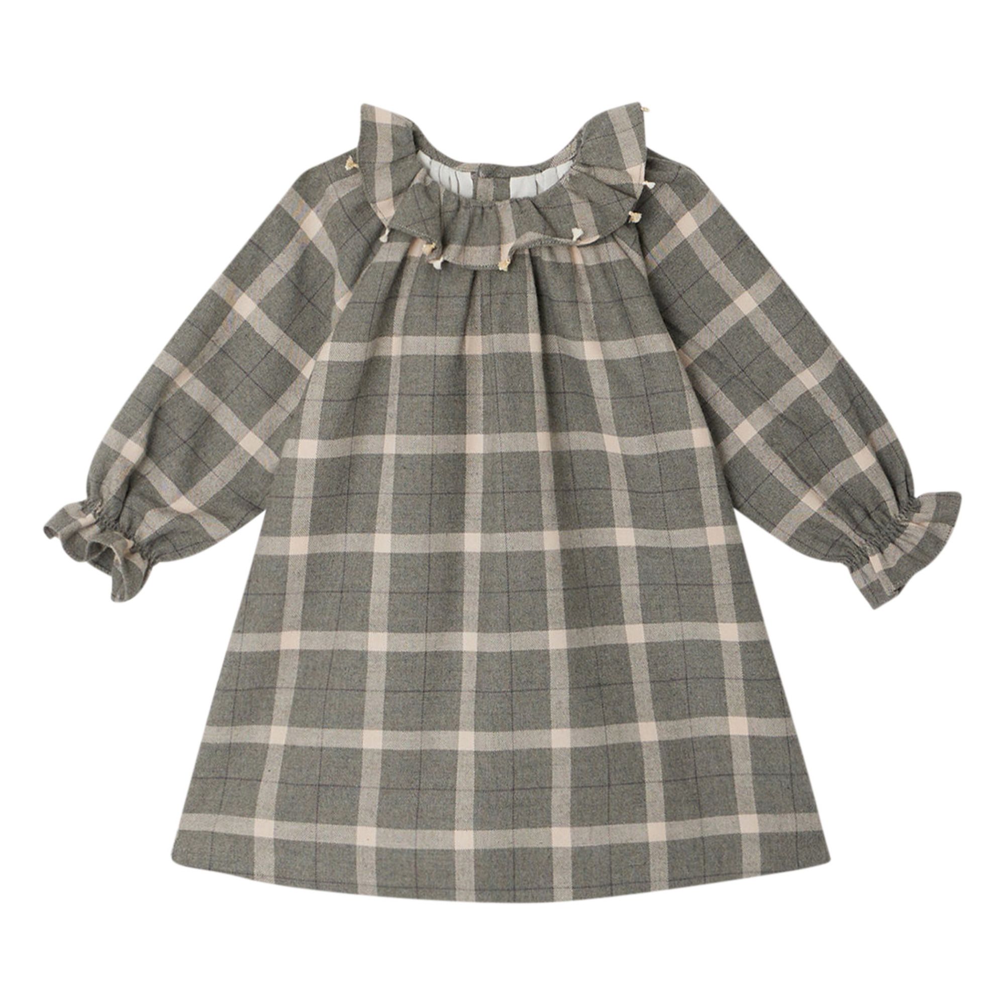 Teale Checked Dress | Grau Meliert- Produktbild Nr. 0