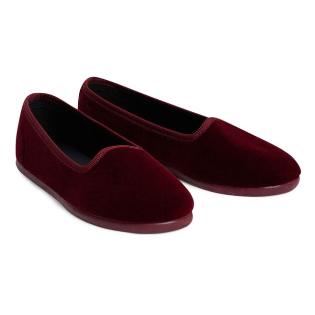 Chaussons Velours Tenise Burgundy
