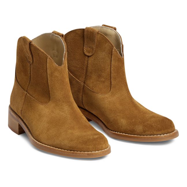 Suede Cowboy Boots | Camel