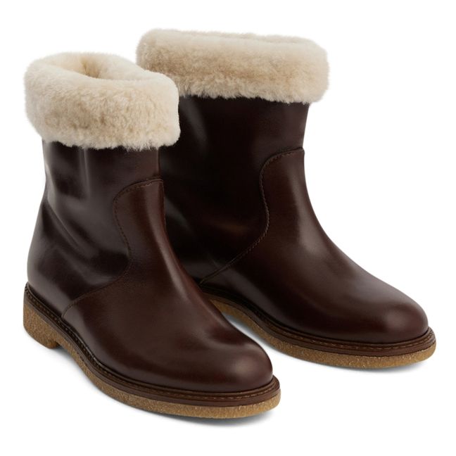 Wild Lined Leather Boots | Brown