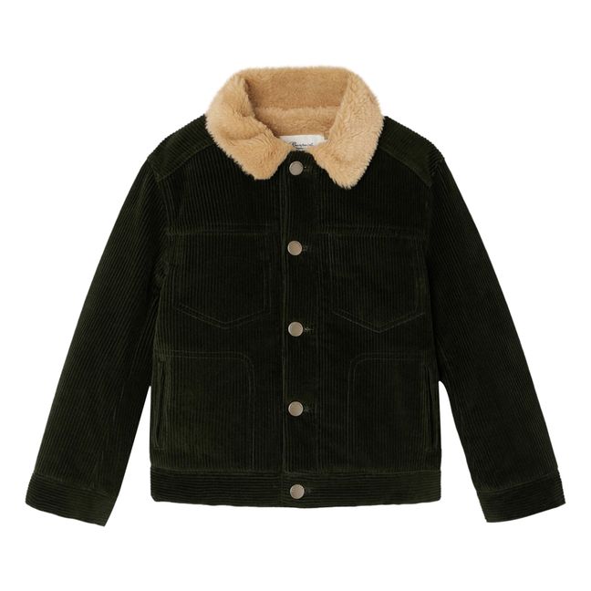 Bruce Fleece-Lined Corduroy Jacket | Dunkelgrün