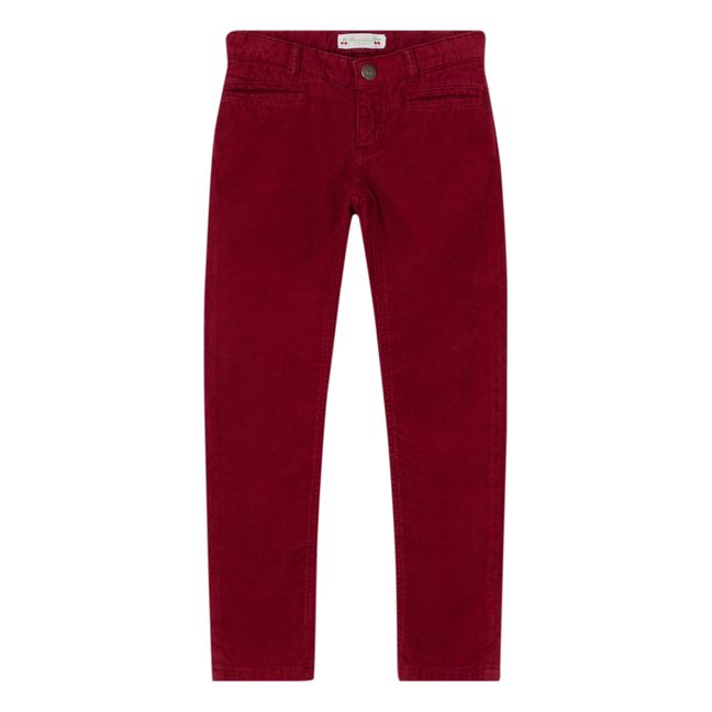 Pantalon Velours Côtelé Brook | Rouge framboise