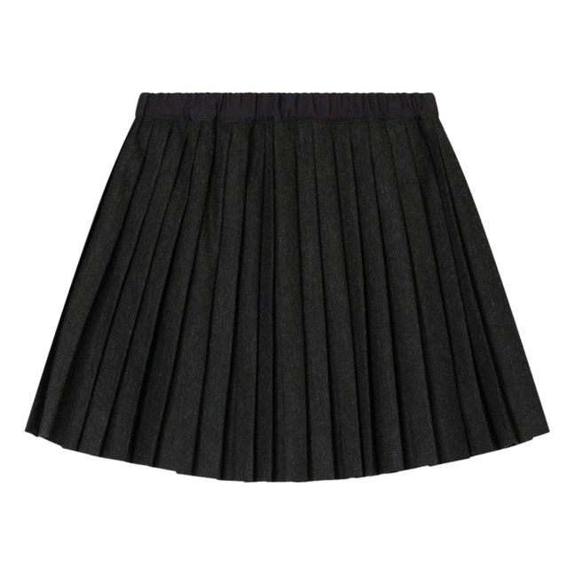 Jais Pleated Flannel Skirt | Charcoal grey