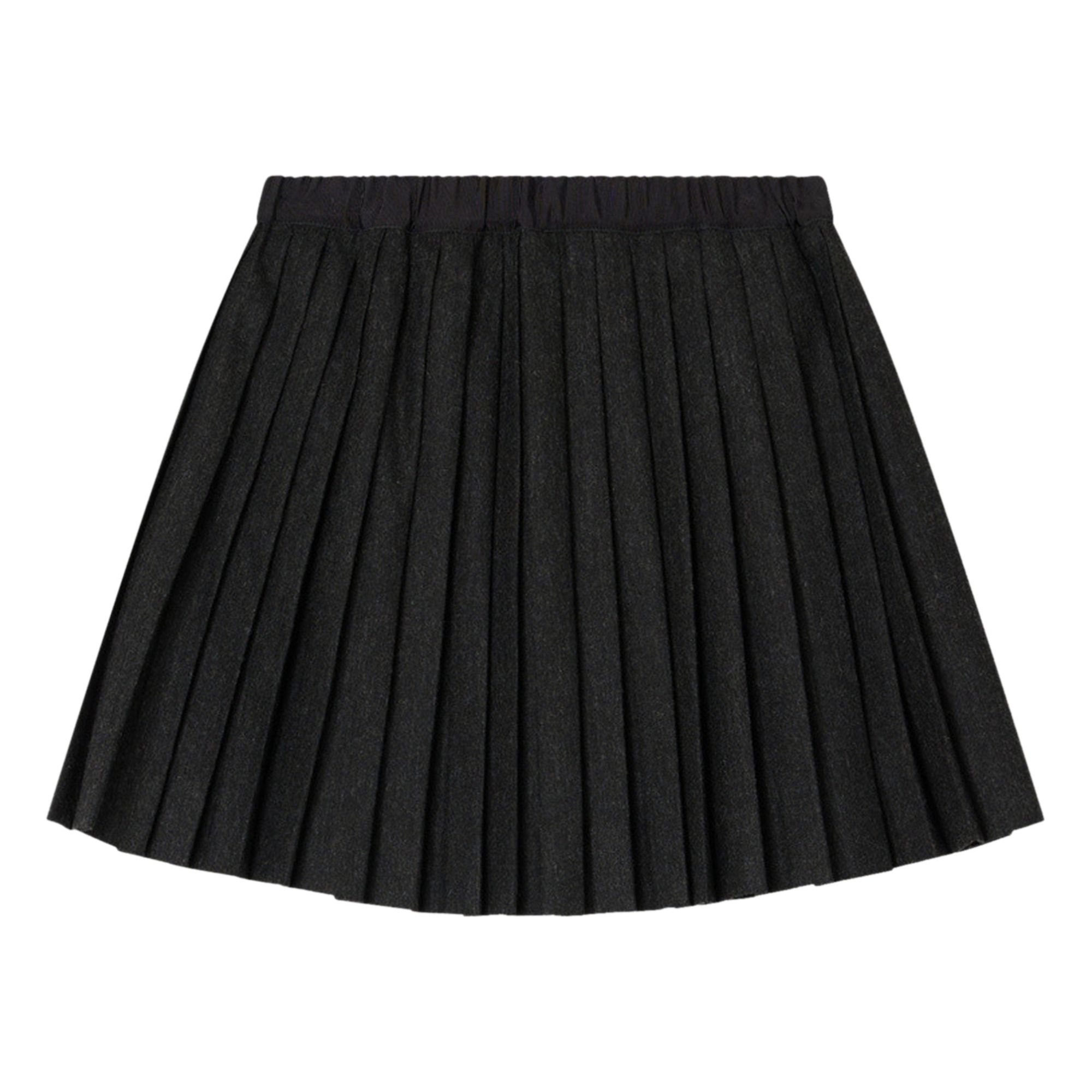 Jais Pleated Flannel Skirt | Charcoal grey- Product image n°0