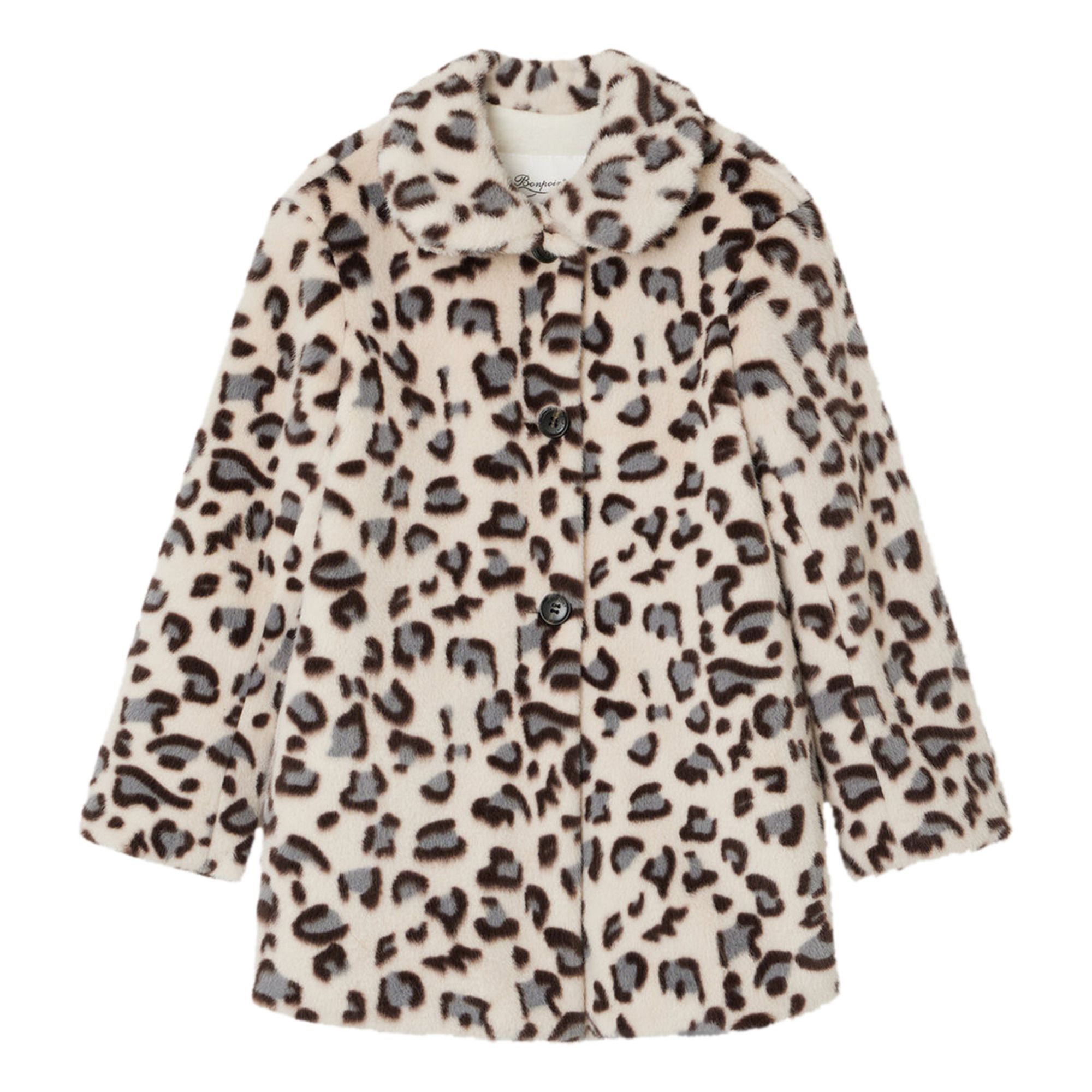 Doogie Leopard Print Faux Fur Coat | Beige- Imagen del producto n°0