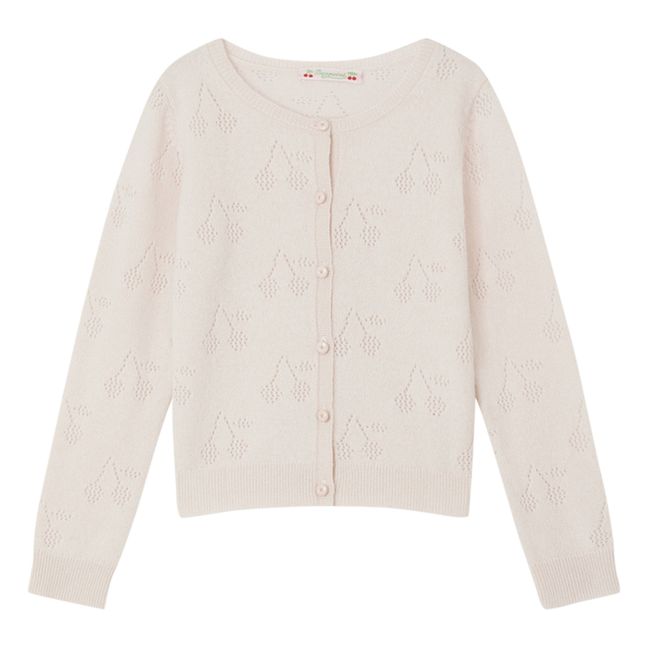 Thindra Cashmere Cherry Openwork Cardigan | Rosa chiaro