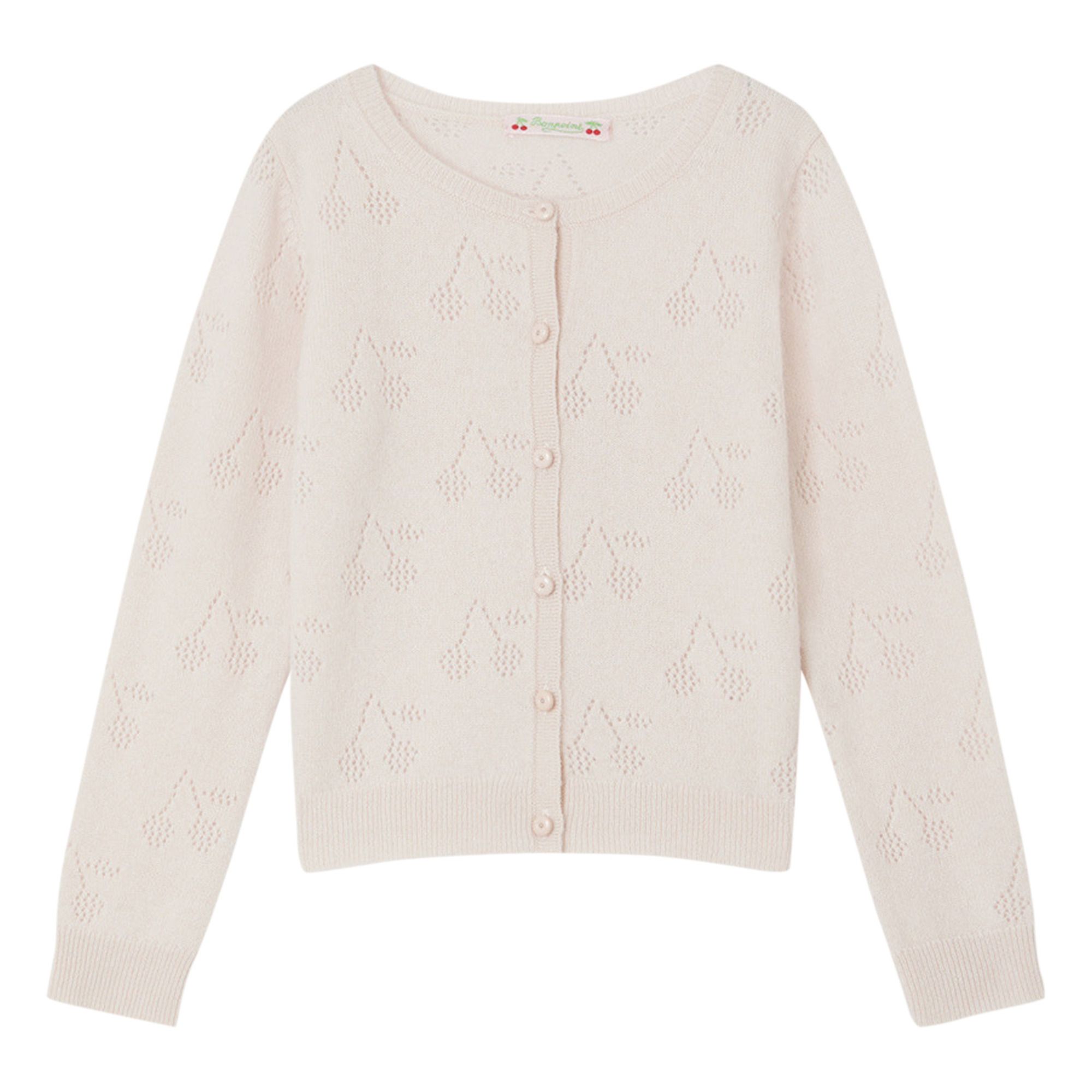 Thindra Cashmere Cherry Openwork Cardigan Pale pink- Product image n°0