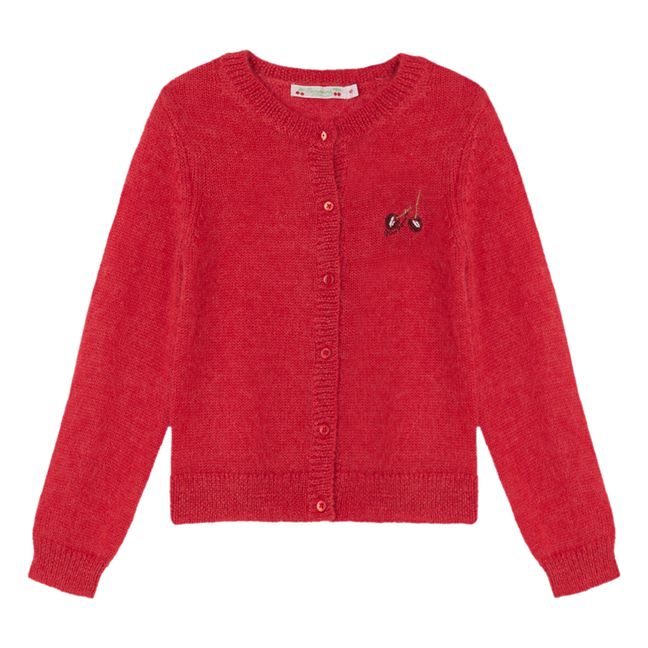 Cardigan Mohair Brunhild | Rosso lampone