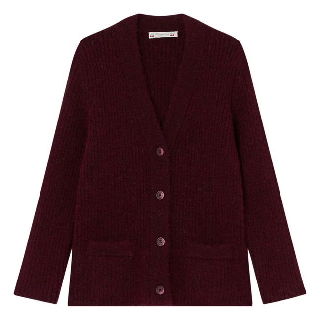 Tiana Alpaca Wool Cardigan | Burgunderrot