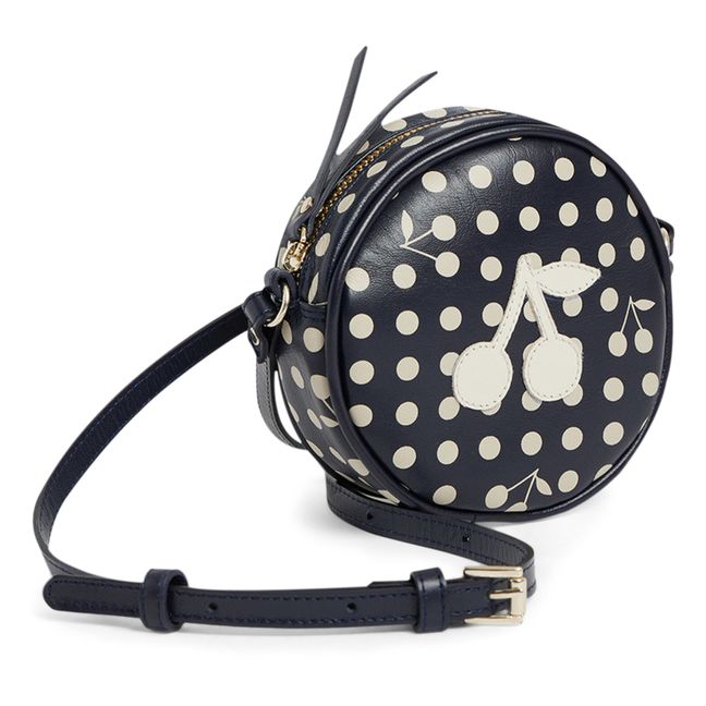 Gommette Dotted Leather Bag | Navy blue