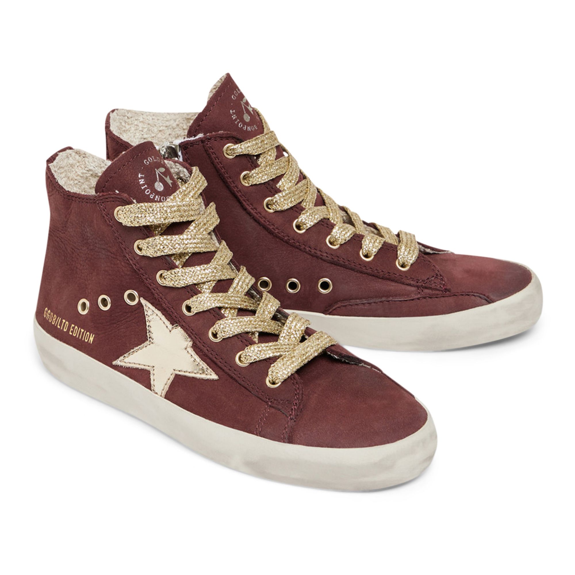 High-Top Lace-Up Sneakers - Bonpoint x Golden Goose | Plum- Product image n°0