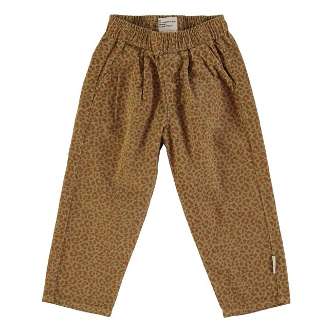 Leopard Print Trousers | Light brown