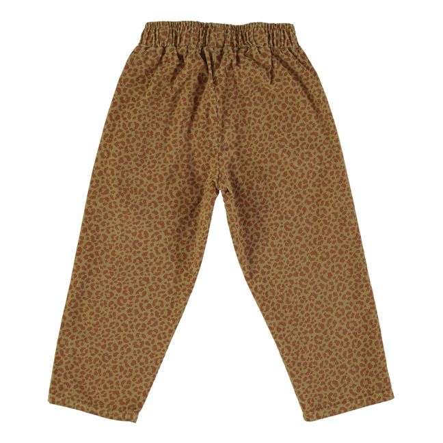 Leopard Print Trousers Hellbraun