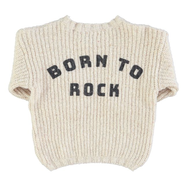 Born to Rock Woollen Jumper | Ecru