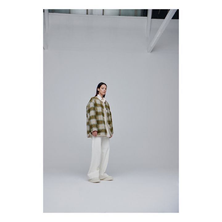 Checkered Woollen Coat | Verde Kaki- Imagen del producto n°2