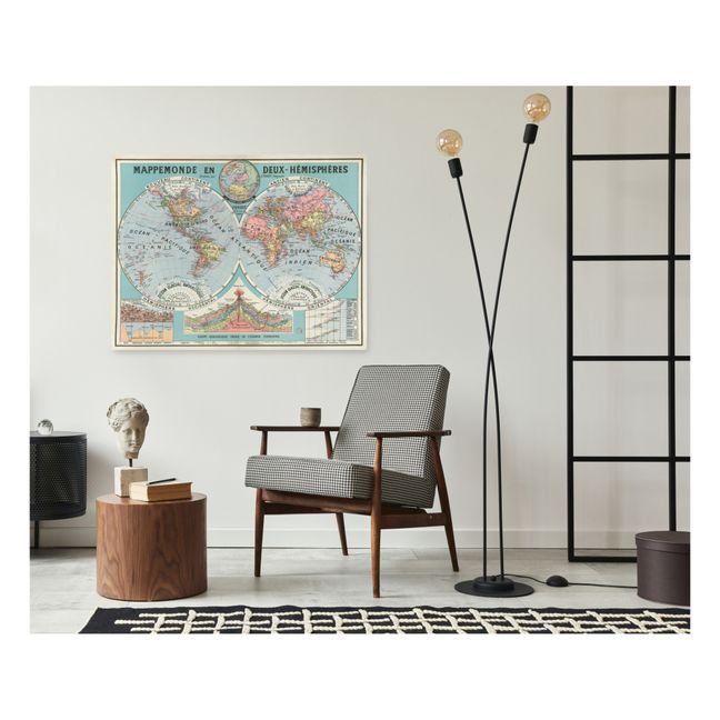 Planche Mappemonde en deux hémisphères - J. Forest