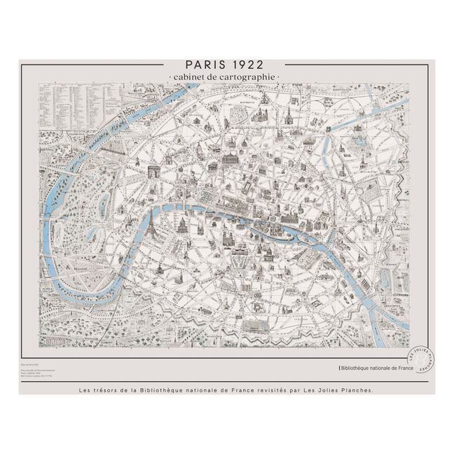 Paris Monument Map, 1922