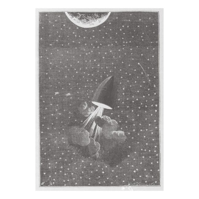 Jules Verne 1, Journey to the Moon - Adhesive Removable Poster -