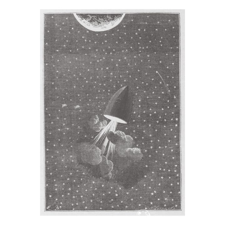 Jules Verne 1, Journey to the Moon - Adhesive Removable Poster -- Imagen del producto n°0