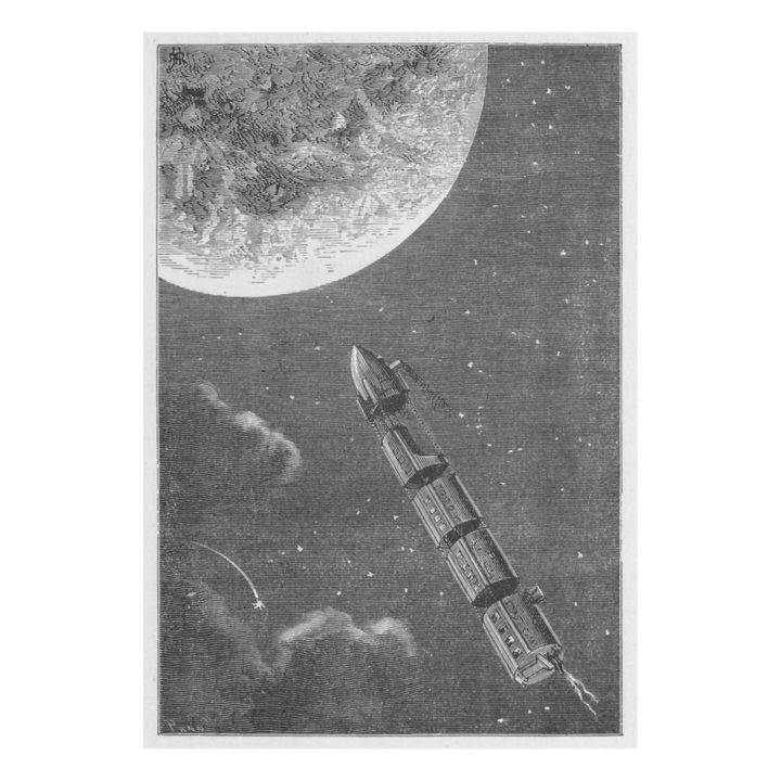 Jules Verne 2, From the Earth to the Moon - Adhesive Removable Poster- Product image n°0